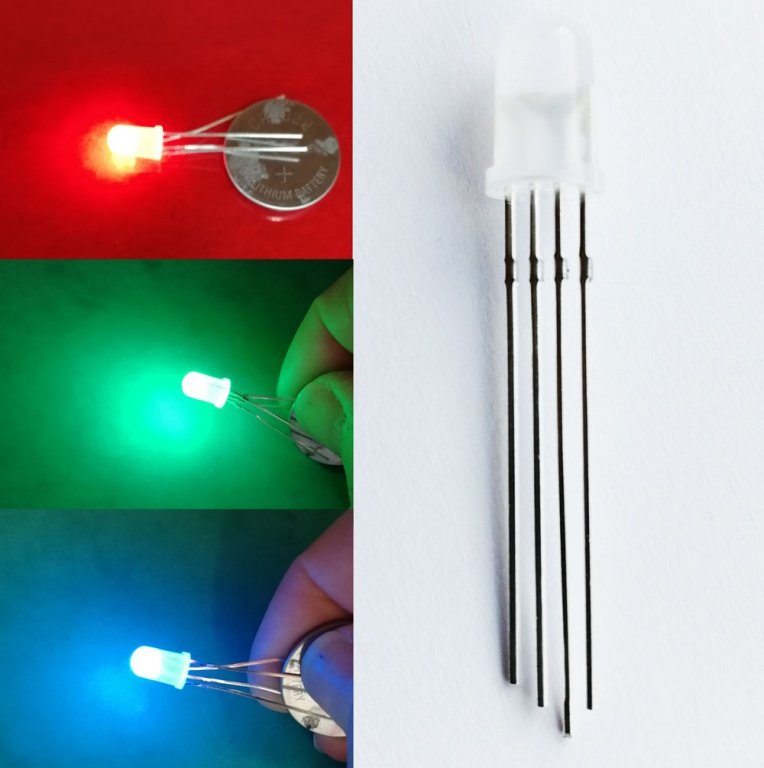 Lysdiod Diffus RGB 5mm 4-pins 50s_fp