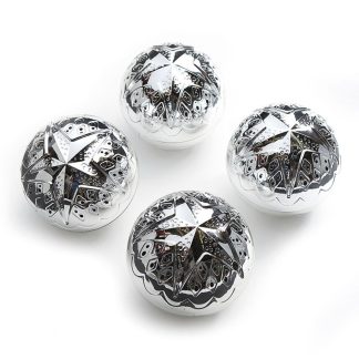 Mönstrade spegelkulor 4st.