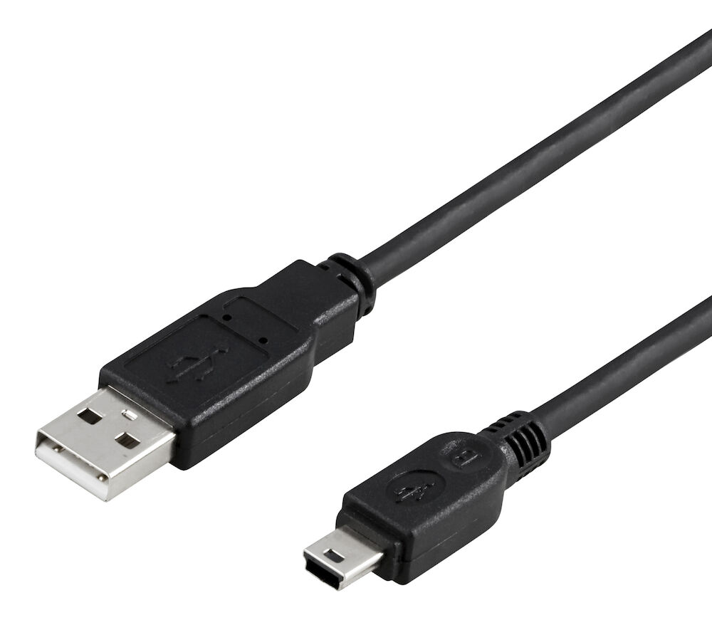 USB-kabel 2.0, Typ A hane - Typ Mini-B hane, 0,5m