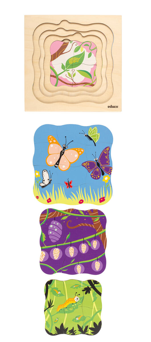 Lager på lager-pussel, fjärilens livscykel - Bild 2