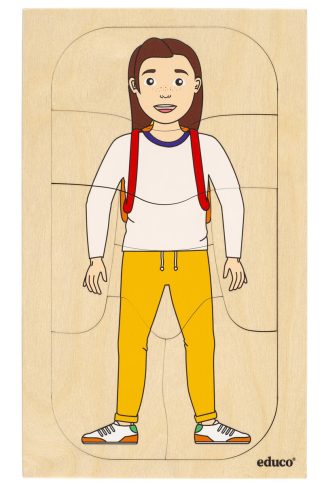 Lager på lager-pussel, klä på pojke