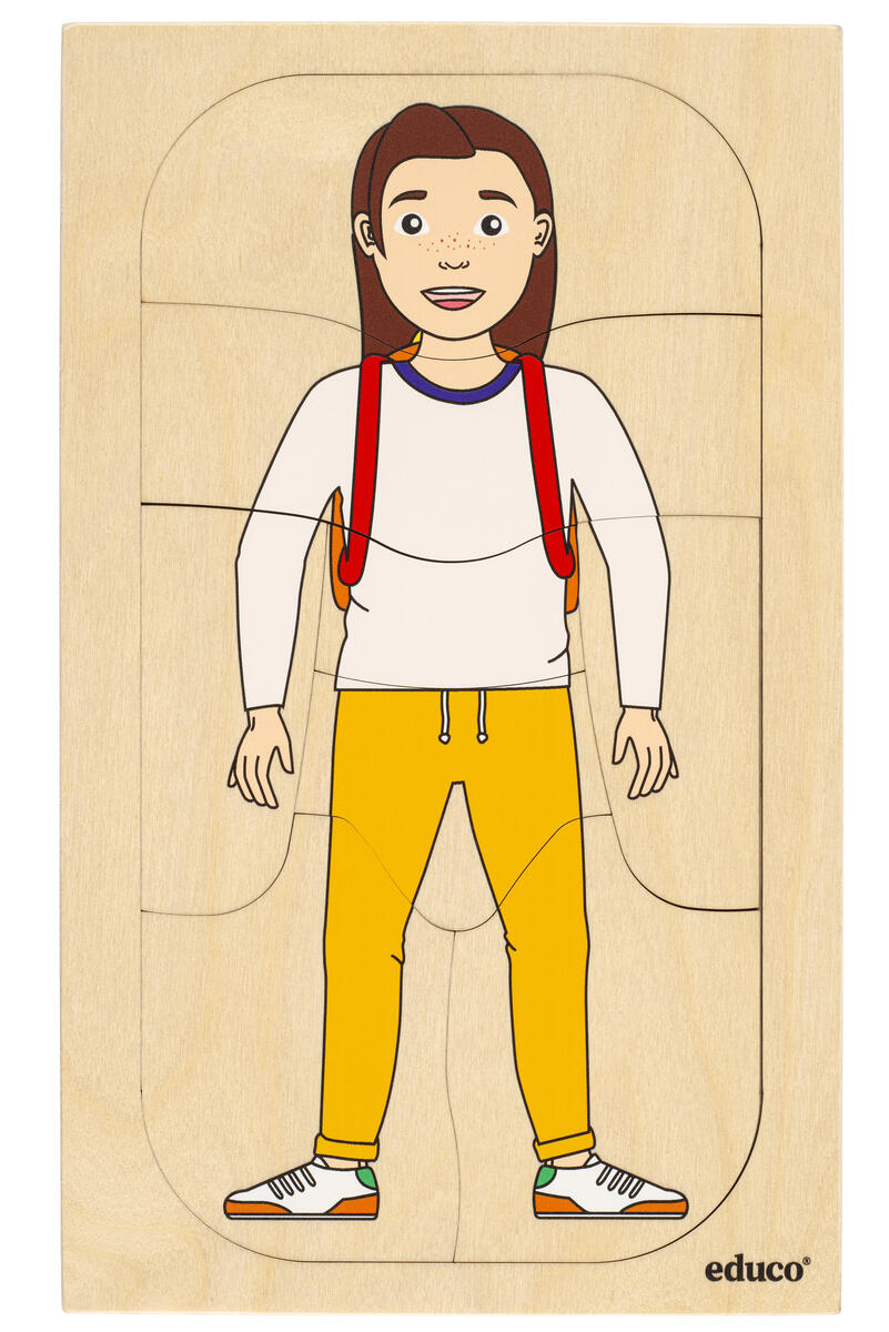 Lager på lager-pussel, klä på pojke