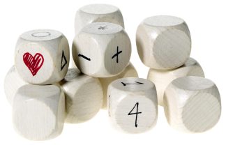 Tärningar 6 sidiga blanka, 12 st_fp