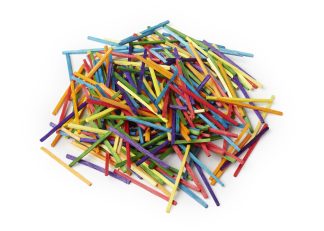Trästickor färgade längd 50mm, c:a 5 000 st_fp.