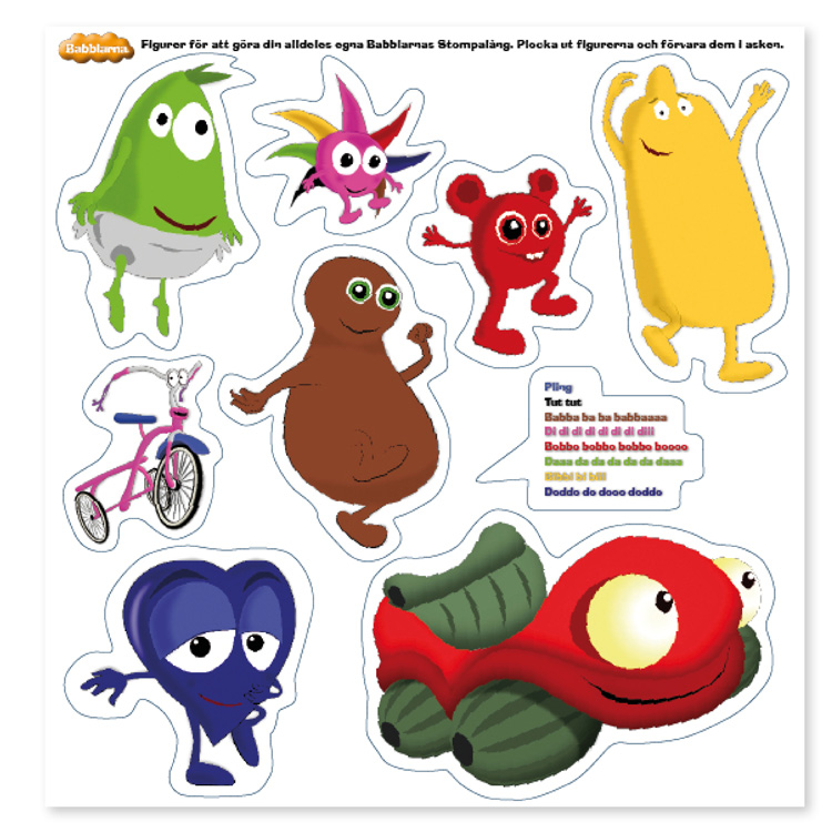Babblarna Stompalång, bok & pappfigurer - Bild 3